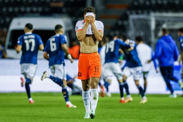THESSALONIKI - Ruben van Bommel of the Netherlands reacts after trailing 2-0 during the UEFA Nations League match between Greece and the Netherlands at Toumba Stadium on October 1, 2026, in Greece. KOEN VAN WEEL ANP xVIxANPxSportx xxANPxIVx 571093594 originalFilename: 571093594.jpg