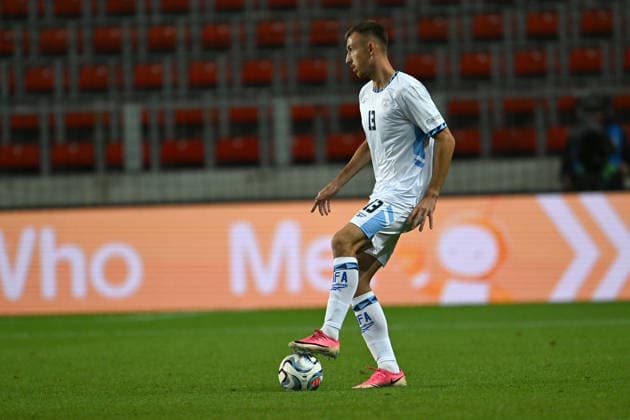 IPA89189664 - Nikita Stoinov (Israel) during the Nations League phase, Matchday 3, League B Group B3, between Israel and Kosovo on October 1, 2026, at the Nagyerdei Stadium in Debrecen, Hungary  Copyright: xVincenzoxOrlando IPAxSportx xx IPA89189664