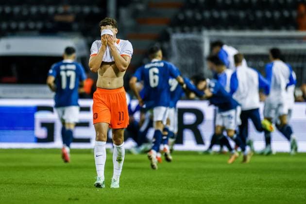THESSALONIKI - Ruben van Bommel of the Netherlands reacts after trailing 2-0 during the UEFA Nations League match between Greece and the Netherlands at Toumba Stadium on October 1, 2026, in Greece. KOEN VAN WEEL ANP xVIxANPxSportx xxANPxIVx 571093844 originalFilename: 571093844