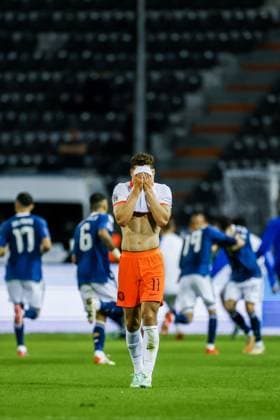 THESSALONIKI - Ruben van Bommel of the Netherlands reacts after falling 2-0 behind during the UEFA Nations League match between Greece and the Netherlands at the Toumba Stadium on October 1, 2026, in Greece. KOEN VAN WEEL ANP xVIxANPxSportx xxANPxIVx 571093910 originalFilename: 571093910