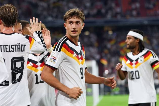 Tom Bischof celebrates Germany s 1-0 goal, Germany vs. Serbia, Soccer, UEFA Nations League, Matchday 3, October 1, 2026, Munich, Bavaria, Germany Copyright: xkolbert-press ChristianxKolbertx