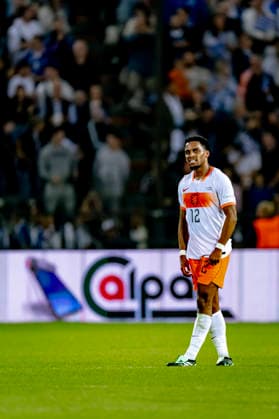 THESSALONIKI: Netherlands defender Jurriën Timber is frustrated by the goal during the UEFA Nations League match between Greece and the Netherlands at Toumba Stadium on October 1, 2026, in Thessaloniki, Greece. Photo by DeFodi Images