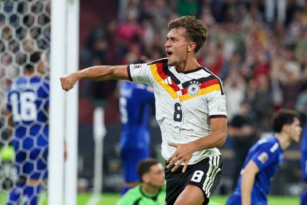 Tom Bischof celebrates Germany s 1-0 goal, Germany vs. Serbia, Soccer, UEFA Nations League, Matchday 3, October 1, 2026, Munich, Bavaria, Germany Copyright: xkolbert-press ChristianxKolbertx