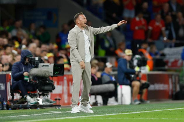 Cardiff, Wales, 1st October 2026. Craig Bellamy coach of Wales reacts during the Wales vs Norway UEFA Nations League match at the Cardiff City Stadium, Cardiff. Picture credit should read: Cody Froggatt Sportimage EDITORIAL USE ONLY. No use with unauthorised audio, video, data, fixture lists, club league logos or live services. Online in-match use limited to 120 images, no video emulation. No use in betting, games or single club league player publications. SPI_060_CF_WALES_NORWAY SPI-5050-0060