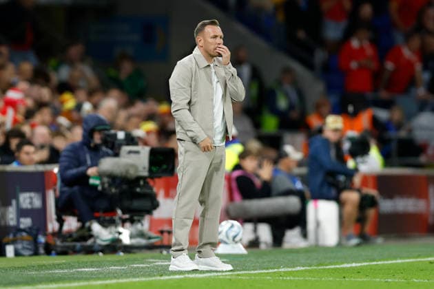 Cardiff, Wales, 1st October 2026. Craig Bellamy coach of Wales reacts during the Wales vs Norway UEFA Nations League match at the Cardiff City Stadium, Cardiff. Picture credit should read: Cody Froggatt Sportimage EDITORIAL USE ONLY. No use with unauthorised audio, video, data, fixture lists, club league logos or live services. Online in-match use limited to 120 images, no video emulation. No use in betting, games or single club league player publications. SPI_062_CF_WALES_NORWAY SPI-5050-0062