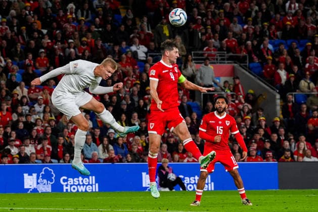 Soccer, Nations League: Wales vs. Norway, Nations League, Cardiff, Wales 20261001 Norway’s Erling Braut Haaland during the international soccer match between Wales and Norway in the Nations League at Cardiff City Stadium. Photo: Lise Aserud, NTB, Cardiff, Wales. EDITORIAL USE ONLY. RESTRICTED USE FOR BETTING COMPANIES  Copyright: xLisexAserudxx xNTBx