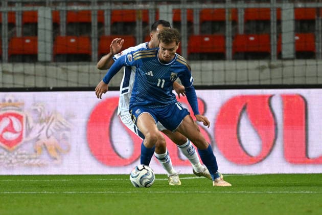 IPA89190108 - Fisnik Asllani (Kosovo) during the Nations League, Matchday 3, League B Group B3, between Israel and Kosovo on October 1, 2026, at Nagyerdei Stadium in Debrecen, Hungary  Copyright: xVincenzoxOrlando IPAxSportx xx IPA89190108