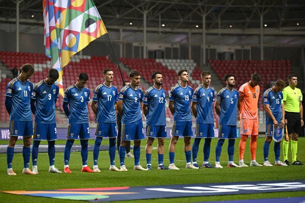 SOCCER - UEFA Nations League - Israel vs. Kosovo Photo by IPA ABACAPRESS.COM89189492 - The Kosovo national team, Nationalteam during the Nations League phase, Matchday 3, League B, Group B3, between Israel and Kosovo on October 1, 2026, at Nagyerdei Stadium in Debrecen, Hungary Haifa Israel  Copyright: xIPAxSport ABACAx