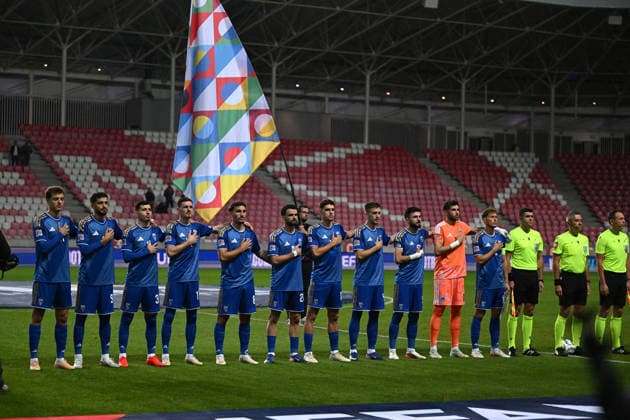 SOCCER - UEFA Nations League - Israel vs. Kosovo Photo by IPA ABACAPRESS.COM89189494 - Team Kosovo during the Nations League phase, Matchday 3, League B Group B3, between Israel and Kosovo on October 1, 2026, at Nagyerdei Stadium in Debrecen, Hungary Haifa Israel  Copyright: xIPAxSport ABACAx
