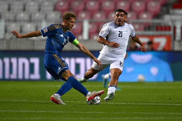 SOCCER - UEFA Nations League - Israel vs. Kosovo Photo by IPA ABACAPRESS.COM89189842 - Mergim Vojvoda (Kosovo) against Idan Toclomiti (Israel) during the Nations League, Matchday 3, League B Group B3, between Israel and Kosovo on October 1, 2026, at Nagyerdei Stadium in Debrecen, Hungary Haifa Israel  Copyright: xIPAxSport ABACAx