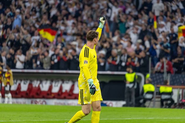 Soccer: UEFA Nations League 2026–2027, Matchday 3: Germany vs. Serbia at Allianz Arena, Munich. Celebrations after Germany’s 1–0 goal scored by Tom Bischof (Germany, 8) and Jonas Urig (Germany, 1). Copyright: xMichellexLukax