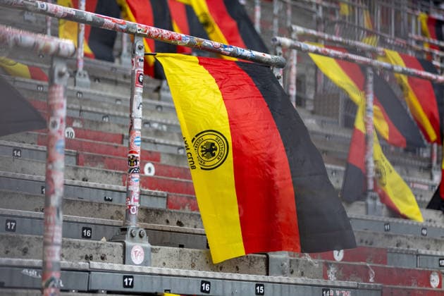 Soccer: UEFA Nations League 2026–2027, Matchday 3: Germany vs. Serbia at the Allianz Arena in Munich—Fans Waving Flags Copyright: xMichellexLukax