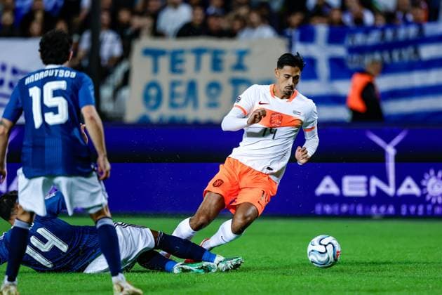 THESSALONIKI , 01-10-2026 , Toumba Stadium , season 2026 2027 , UEFA Nations League football , match between Greece and The Netherlands. picture shows Netherlands player Tijjiani Rijnders Greece - Netherlands  x207789699x Copyright:
