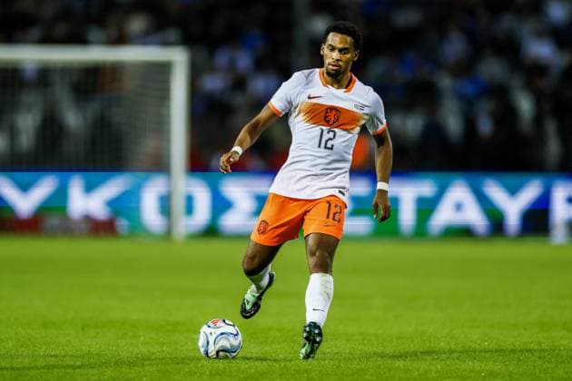 THESSALONIKI - JurriÃ«n Timber of the Netherlands during the UEFA Nations League match between Greece and the Netherlands at Toumba Stadium on October 1, 2026, in Greece. KOEN VAN WEEL ANP xVIxANPxSportx xxANPxIVx 571096887 originalFilename: 571096887