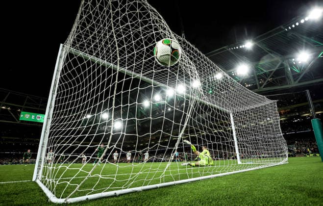 UEFA Nations League Group Stage, Aviva Stadium, Dublin 1 10 2026 Republic of Ireland vs Austria Ireland s Troy Parrott scores his sides second from a penalty kick past goalkeeper Florian Wiegele of Austria Troy Parrott scores his sides second from a penalty kick past goalkeeper Florian Wiegele 1 10 2026  Copyright: xx RE4_0771