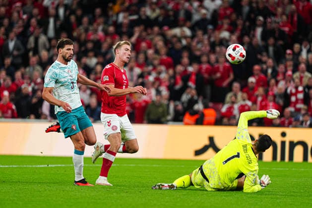 Goal for 2-2: Rasmus Hojlund, Denmark, 09 DEN, Denmark vs. Portugal, Soccer, UEFA Nations League A, Group 4, Matchday 3, 2026–2027 Season, October 1, 2026, DEN, Denmark vs. Portugal, Soccer, UEFA Nations League A, Group 4, Matchday 3, 2026–2027 season, October 1, 2026, Copenhagen Copyright: xEibner-Pressefoto MarcelxvonxFehrnx EP_MFN