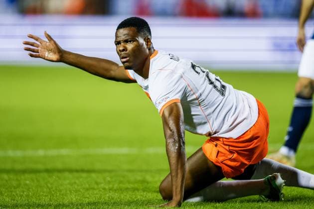 THESSALONIKI - Denzel Dumfries of the Netherlands during the UEFA Nations League match between Greece and the Netherlands at Toumba Stadium on October 1, 2026, in Greece. KOEN VAN WEEL ANP xVIxANPxSportx xxANPxIVx 571097313 originalFilename: 571097313.jpg