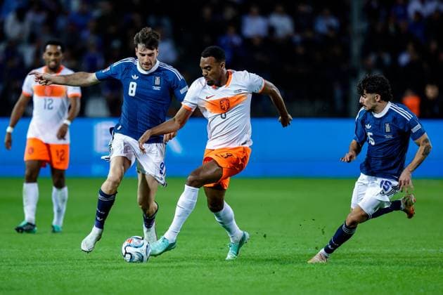 THESSALONIKI , 01-10-2026 , Toumba Stadium , season 2026 2027 , UEFA Nations League football , match between Greece and The Netherlands. picture shows Netherlands player Ryan Gravenberch Greece - Netherlands  x207790483x Copyright: