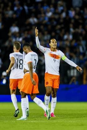 THESSALONIKI - Virgil van Dijk of the Netherlands reacts after scoring the 2-1 goal during the UEFA Nations League match between Greece and the Netherlands at Toumba Stadium on October 1, 2026, in Greece. KOEN VAN WEEL ANP xVIxANPxSportx xxANPxIVx 571098350 originalFilename: 571098350