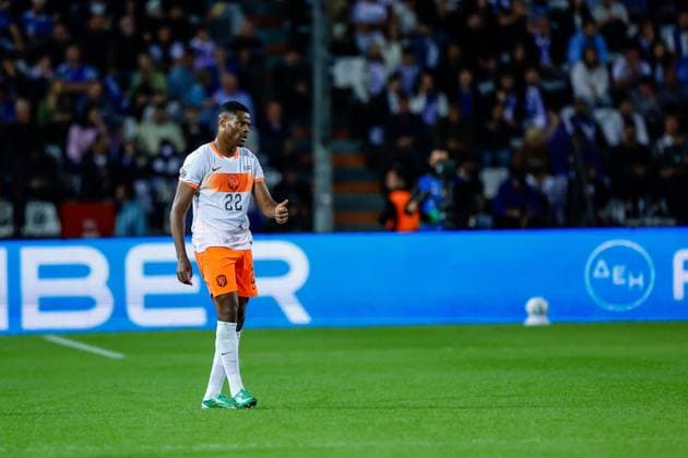 THESSALONIKI , 01-10-2026 , Toumba Stadium , season 2026 2027 , UEFA Nations League football , match between Greece and The Netherlands. picture shows Netherlands player Denzel Dumfries Greece - Netherlands  x207790617x Copyright: