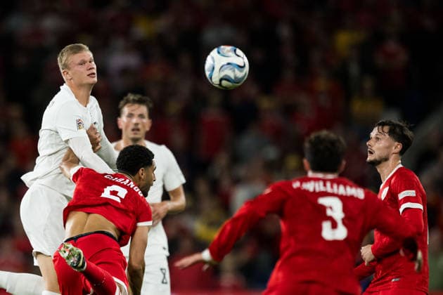 261001 Erling Braut Haaland of Norway during the Nations League soccer match between Wales and Norway on October 1, 2026 in Cardiff. Photo by Vegard Grott, BILDBYRAN. Code: VG VG1015 bbeng soccer football fotball Nations League international match Norway Wales bbeng soccer football fotball Nations League international match Norway Wales  Copyright: VEGARDxGRoTT BB261001VG058