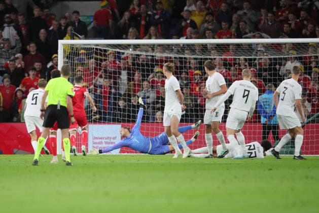 Wales v Norway, UEFA Nations League Neco Williams of Wales scores their second goal from a direct free kick during the UEFA Nations League match between Wales and Norway at Millenium Stadium, Cardiff, UK on 1 October 2026. Cardiff Millenium Stadium Wales UK Editorial use only , Copyright: xAlunxRobertsx PSI-24949-0069