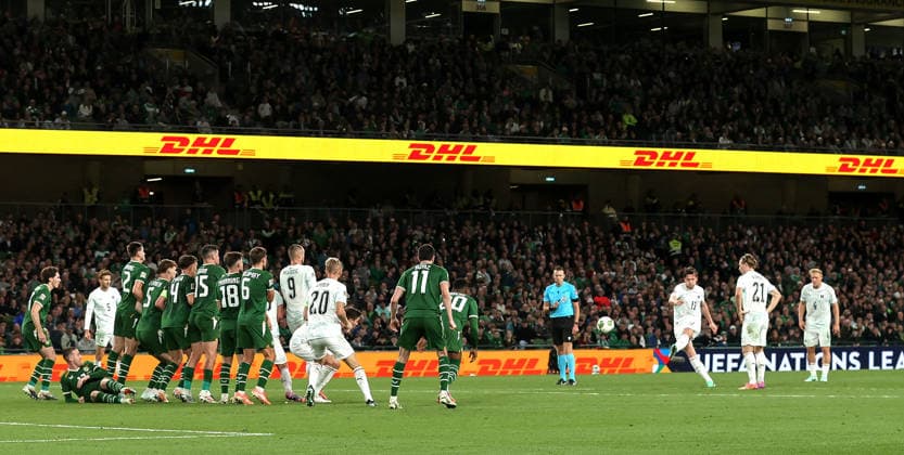 UEFA Nations League Group Stage, Aviva Stadium, Dublin 1 10 2026 Republic of Ireland vs Austria Austria s Michael Gregoritsch scores his sides second goal Michael Gregoritsch scores his sides second goal 1 10 2026  Copyright: xx ISS_1038
