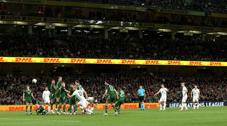 UEFA Nations League Group Stage, Aviva Stadium, Dublin 1 10 2026 Republic of Ireland vs Austria Austria s Michael Gregoritsch scores his sides second goal Michael Gregoritsch scores his sides second goal 1 10 2026  Copyright: xx ISS_1043