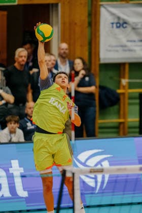 VOLLEYBALL - Coppa Pallavolo Senza Confini HARTBERG,AUSTRIA,01.OCT.26 - VOLLEYBALL - Coppa Pallavolo Senza Confini, TSV Hartberg vs Verona Volley. Image shows Kellian Motta Paes (Verona).  GEPAxpictures xRomanxKoenigshofer