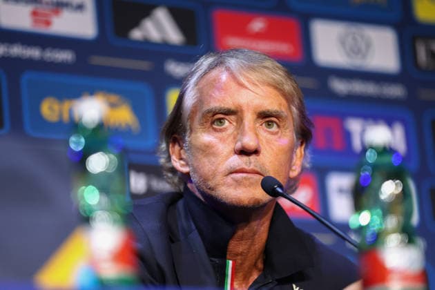 October 1, 2026, Saint-Denis, Ile-De-France, France: Head coach ROBERTO MANCINO of Italy during the press conference, PK, Pressekonferenz a day ahead of the UEFA Nations League 2026 27 groupe stage matchday 3 of 6 between FRANCE and ITALY at the Stade de France in Saint-Denis, France. Saint-Denis France - ZUMAc179 20261001_zep_c179_103 Copyright: xMickaelxChavetx