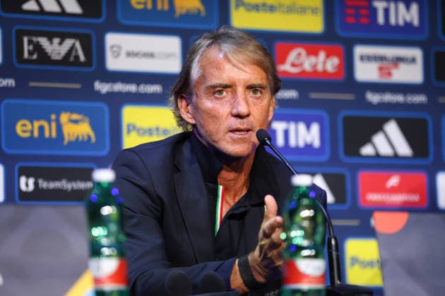 October 1, 2026, Saint-Denis, Ile-De-France, France: Head coach ROBERTO MANCINO of Italy during the press conference, PK, Pressekonferenz a day ahead of the UEFA Nations League 2026 27 groupe stage matchday 3 of 6 between FRANCE and ITALY at the Stade de France in Saint-Denis, France. Saint-Denis France - ZUMAc179 20261001_zep_c179_100 Copyright: xMickaelxChavetx