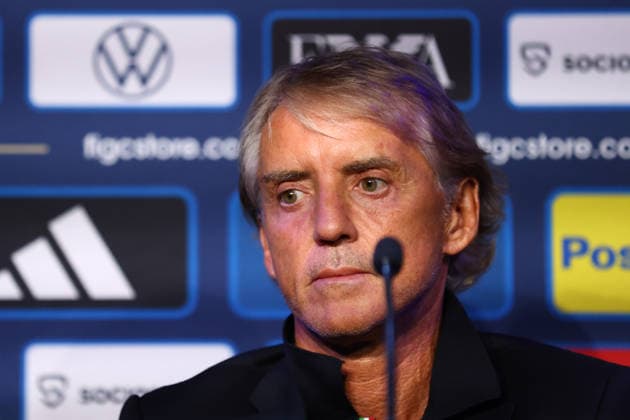 October 1, 2026, Saint-Denis, Ile-De-France, France: Head coach ROBERTO MANCINO of Italy during the press conference, PK, Pressekonferenz a day ahead of the UEFA Nations League 2026 27 groupe stage matchday 3 of 6 between FRANCE and ITALY at the Stade de France in Saint-Denis, France. Saint-Denis France - ZUMAc179 20261001_zep_c179_101 Copyright: xMickaelxChavetx