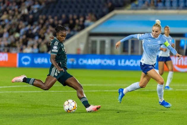 RECORD DATE NOT STATED 1st October 2026; Joie Stadium, Manchester, England; UEFA Womens Champions League Football, Manchester City versus Real Madrid; Linda Caicedo of Real Madrid Femenino scores a 29th minute goal to make the score 0-1 TimxWilliams