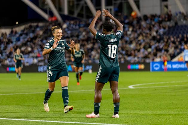 RECORD DATE NOT STATED 1st October 2026; Joie Stadium, Manchester, England; UEFA Womens Champions League Football, Manchester City versus Real Madrid; Linda Caicedo of Real Madrid Femenino celebrates a 29th minute goal to make the score 0-1 TimxWilliams