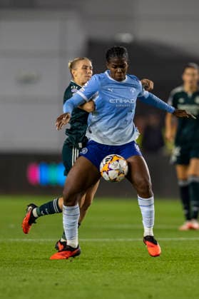 RECORD DATE NOT STATED 1st October 2026; Joie Stadium, Manchester, England; UEFA Womens Champions League Football, Manchester City versus Real Madrid; Khadija Shaw of Manchester City Women TimxWilliams