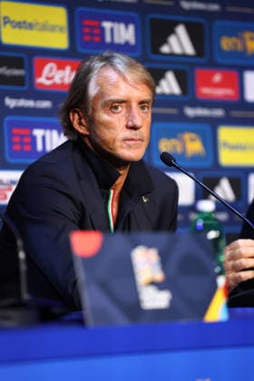 October 1, 2026, Saint-Denis, Ile-De-France, France: Head coach ROBERTO MANCINO of Italy during the press conference, PK, Pressekonferenz a day ahead of the UEFA Nations League 2026 27 groupe stage matchday 3 of 6 between FRANCE and ITALY at the Stade de France in Saint-Denis, France. Saint-Denis France - ZUMAc179 20261001_zep_c179_085 Copyright: xMickaelxChavetx