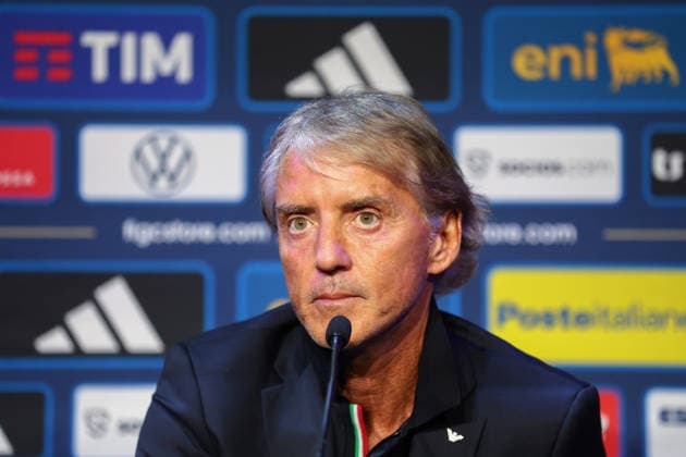 October 1, 2026, Saint-Denis, Ile-De-France, France: Head coach ROBERTO MANCINO of Italy during the press conference, PK, Pressekonferenz a day ahead of the UEFA Nations League 2026 27 groupe stage matchday 3 of 6 between FRANCE and ITALY at the Stade de France in Saint-Denis, France. Saint-Denis France - ZUMAc179 20261001_zep_c179_089 Copyright: xMickaelxChavetx