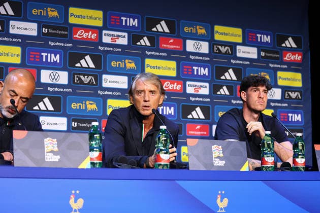 October 1, 2026, Saint-Denis, Ile-De-France, France: Head coach ROBERTO MANCINO of Italy during the press conference, PK, Pressekonferenz a day ahead of the UEFA Nations League 2026 27 groupe stage matchday 3 of 6 between FRANCE and ITALY at the Stade de France in Saint-Denis, France. Saint-Denis France - ZUMAc179 20261001_zep_c179_083 Copyright: xMickaelxChavetx