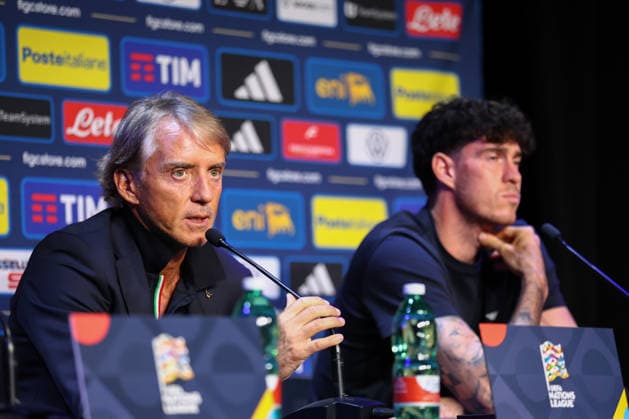 October 1, 2026, Saint-Denis, Ile-De-France, France: Head coach ROBERTO MANCINO of Italy during the press conference, PK, Pressekonferenz a day ahead of the UEFA Nations League 2026 27 groupe stage matchday 3 of 6 between FRANCE and ITALY at the Stade de France in Saint-Denis, France. Saint-Denis France - ZUMAc179 20261001_zep_c179_087 Copyright: xMickaelxChavetx