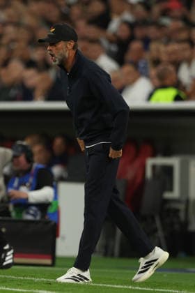 MUNICH, GERMANY - OCTOBER 01: Jurgen Klopp, manager of Germany national team, Nationalteam reacts during the UEFA Nations League 2026 27 League A match between Germany and Serbia at Allianz Arena on October 01, 2026 in Munich, Germany. Germany National team v Serbia National team Copyright: xx