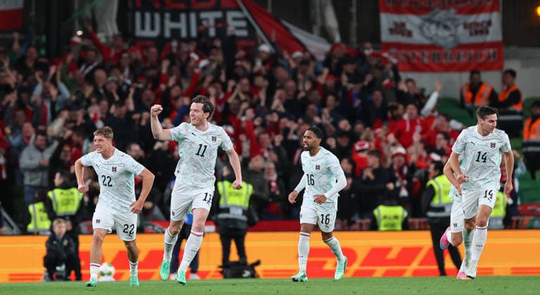 UEFA Nations League Group Stage, Aviva Stadium, Dublin 1 10 2026 Republic of Ireland vs Austria Austria s Michael Gregoritsch celebrates scoring his sides second goal Michael Gregoritsch celebrates scoring his sides second goal 1 10 2026  Copyright: xx RB1_1652