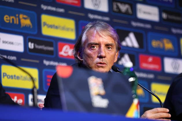 October 1, 2026, Saint-Denis, Ile-De-France, France: Head coach ROBERTO MANCINO of Italy during the press conference, PK, Pressekonferenz a day ahead of the UEFA Nations League 2026 27 groupe stage matchday 3 of 6 between FRANCE and ITALY at the Stade de France in Saint-Denis, France. Saint-Denis France - ZUMAc179 20261001_zep_c179_076 Copyright: xMickaelxChavetx
