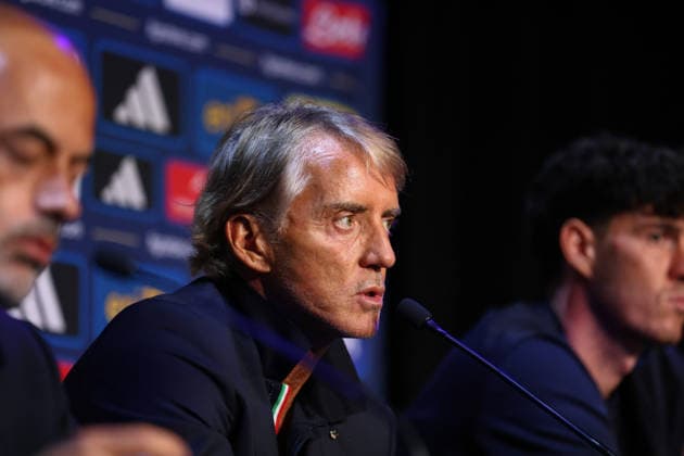 October 1, 2026, Saint-Denis, Ile-De-France, France: Head coach ROBERTO MANCINO of Italy during the press conference, PK, Pressekonferenz a day ahead of the UEFA Nations League 2026 27 groupe stage matchday 3 of 6 between FRANCE and ITALY at the Stade de France in Saint-Denis, France. Saint-Denis France - ZUMAc179 20261001_zep_c179_079 Copyright: xMickaelxChavetx