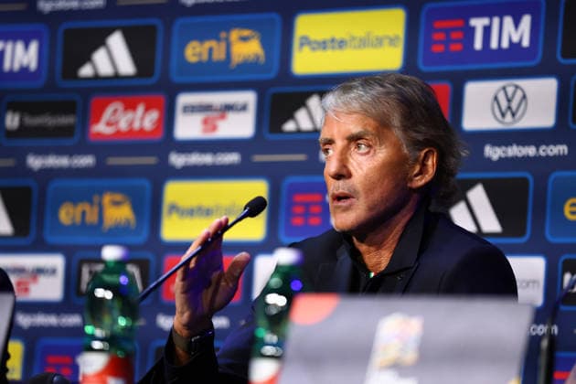 October 1, 2026, Saint-Denis, Ile-De-France, France: Head coach ROBERTO MANCINO of Italy during the press conference, PK, Pressekonferenz a day ahead of the UEFA Nations League 2026 27 groupe stage matchday 3 of 6 between FRANCE and ITALY at the Stade de France in Saint-Denis, France. Saint-Denis France - ZUMAc179 20261001_zep_c179_073 Copyright: xMickaelxChavetx
