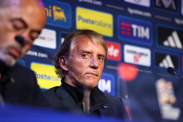 October 1, 2026, Saint-Denis, Ile-De-France, France: Head coach ROBERTO MANCINO of Italy during the press conference, PK, Pressekonferenz a day ahead of the UEFA Nations League 2026 27 groupe stage matchday 3 of 6 between FRANCE and ITALY at the Stade de France in Saint-Denis, France. Saint-Denis France - ZUMAc179 20261001_zep_c179_077 Copyright: xMickaelxChavetx