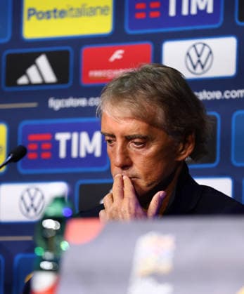 October 1, 2026, Saint-Denis, Ile-De-France, France: Head coach ROBERTO MANCINO of Italy during the press conference, PK, Pressekonferenz a day ahead of the UEFA Nations League 2026 27 groupe stage matchday 3 of 6 between FRANCE and ITALY at the Stade de France in Saint-Denis, France. Saint-Denis France - ZUMAc179 20261001_zep_c179_071 Copyright: xMickaelxChavetx