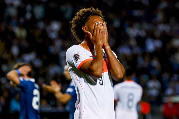 THESSALONIKI - Joshua Zirikzee of the Netherlands reacts during the UEFA Nations League match between Greece and the Netherlands at the Toumba Stadium on October 1, 2026, in Thessaloniki, Greece. MARCEL TER BALS ANP UEFA Nations League 2026 27 xVIxANPxSportx xMarcelxterxBalsxIVx 571103357 originalFilename: 571103357