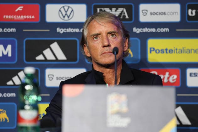 October 1, 2026, Saint-Denis, Ile-De-France, France: Head coach ROBERTO MANCINO of Italy during the press conference, PK, Pressekonferenz a day ahead of the UEFA Nations League 2026 27 groupe stage matchday 3 of 6 between FRANCE and ITALY at the Stade de France in Saint-Denis, France. Saint-Denis France - ZUMAc179 20261001_zep_c179_074 Copyright: xMickaelxChavetx