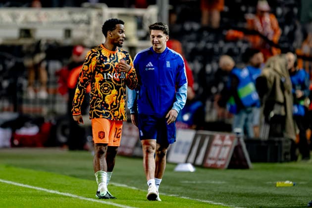 THESSALONIKI: Netherlands defender Jurriën Timber during the UEFA Nations League match between Greece and the Netherlands at Toumba Stadium on October 1, 2026, in Thessaloniki, Greece. Photo by DeFodi Images