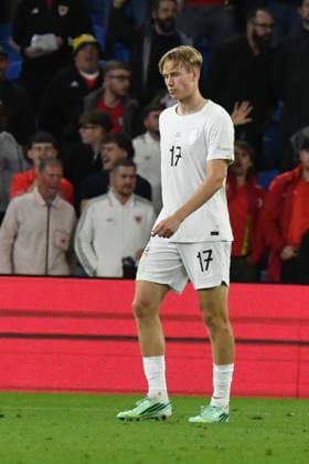 Football - 2026 2027 UEFA Nations League - League A, Group Four: Wales vs. Norway - Cardiff City Stadium - Thursday 1st October 2026 Torbjorn Heggem NORWAY walks off sent off colorsport winston bynorth